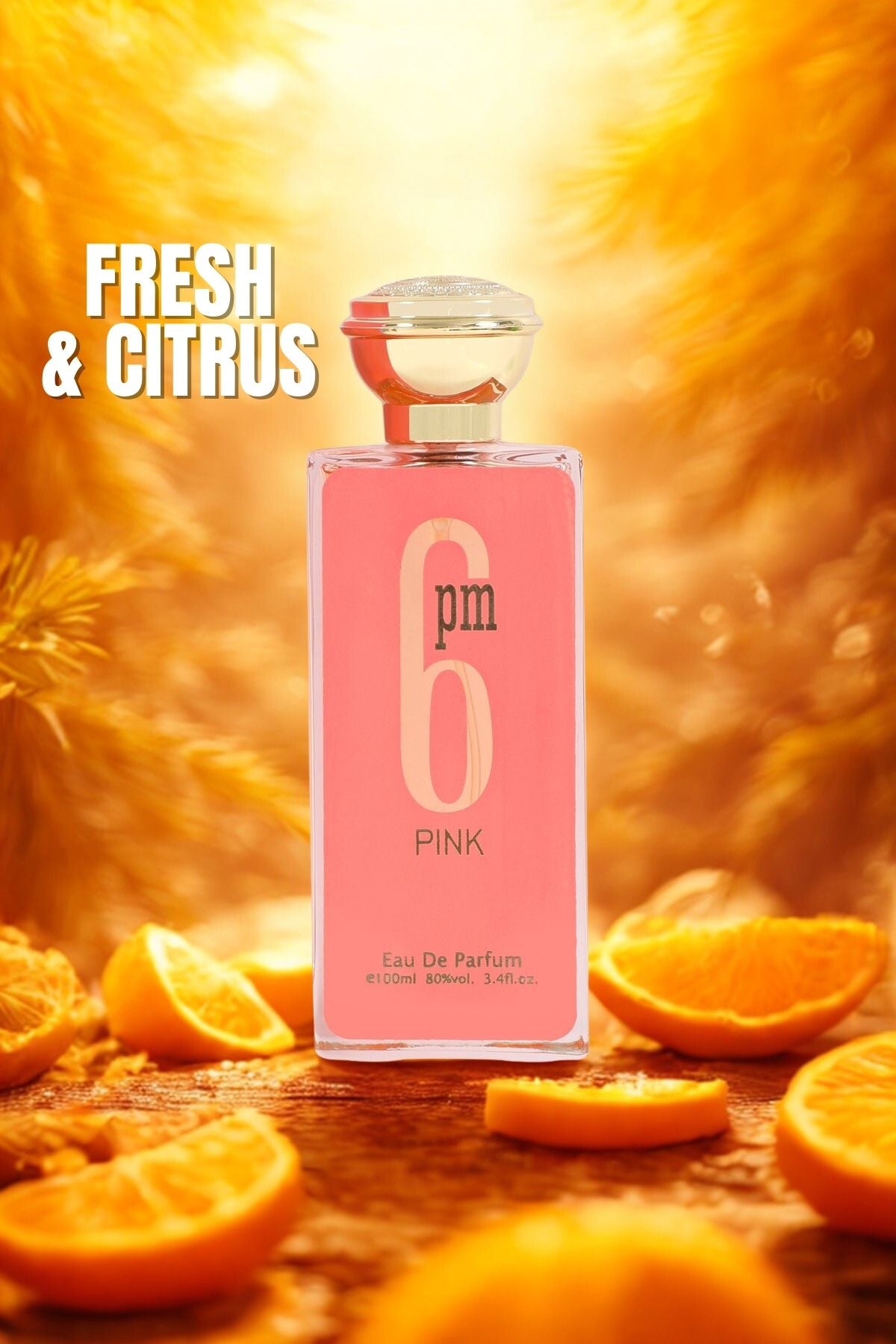 6 PM PINK SPRAY PERFUME EAU DE PARFUM FOR WOMEN - 100ML/3.4FL.OZ.