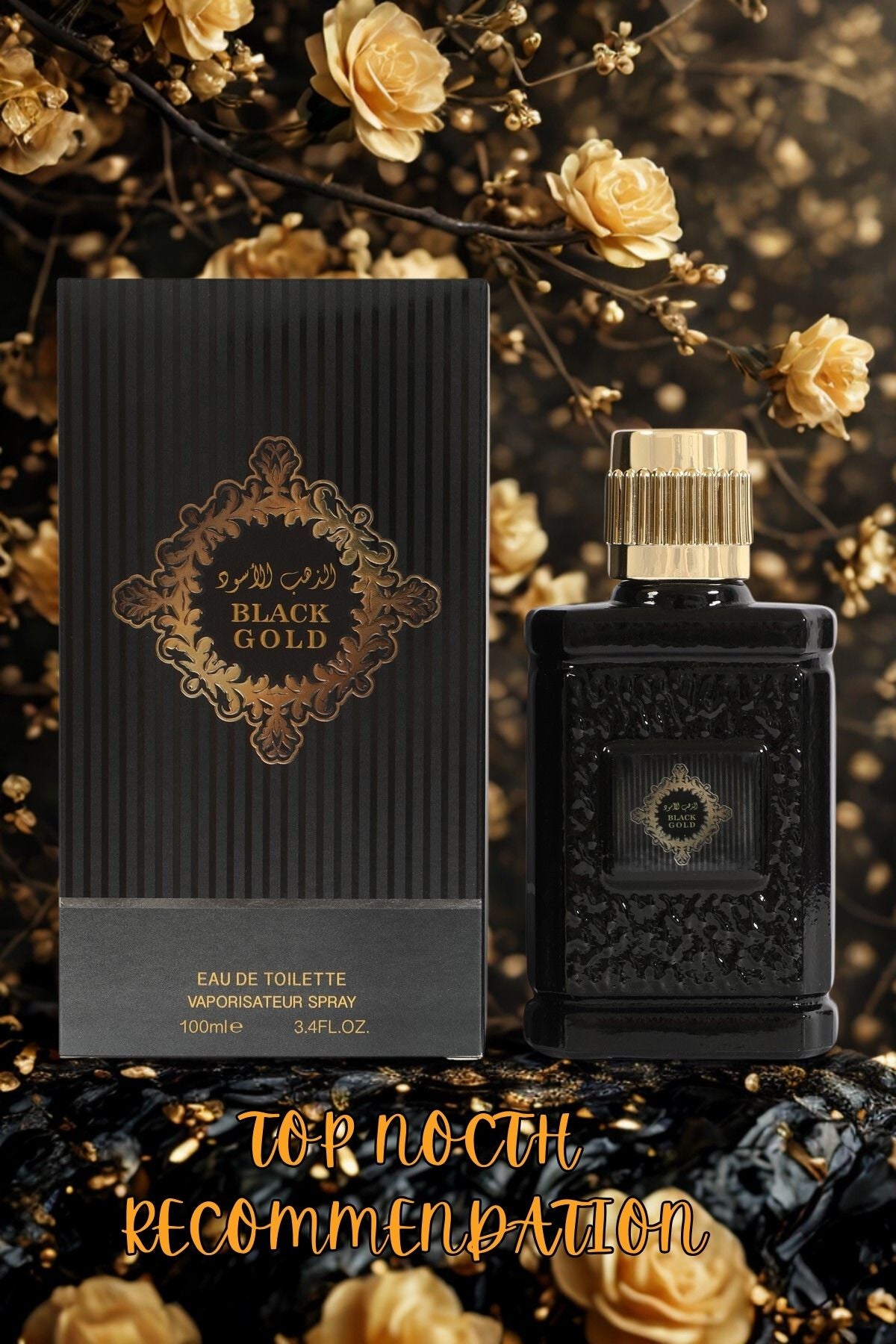 BLACK GOLD SPRAY COLOGNE EAU DE TOILETTE FOR MEN - 100ML/3.4 FL.OZ.