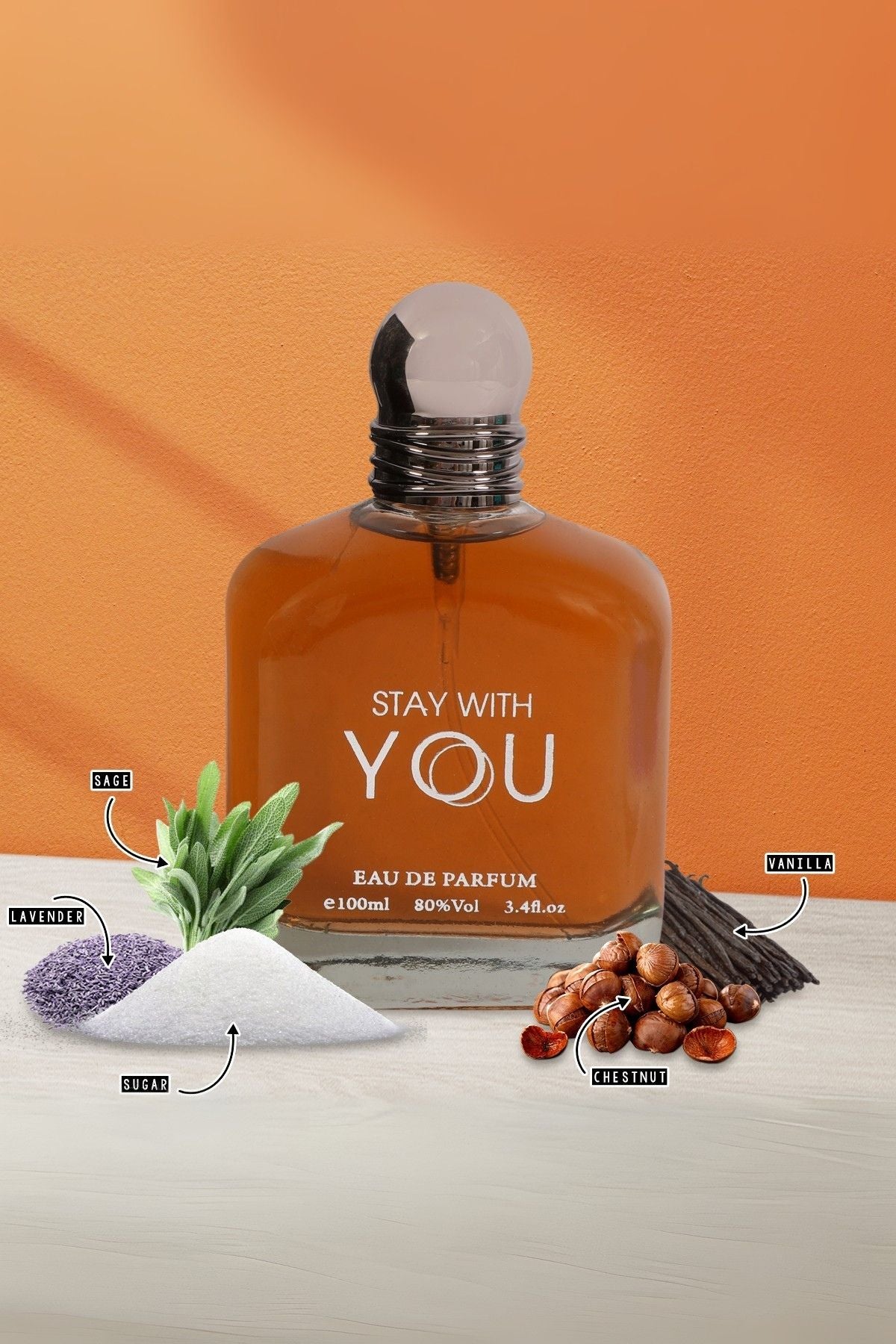 STAY WITH YOU SPRAY PERFUME EAU DE PARFUM FOR MEN - 100ML/3.4 FL.OZ.