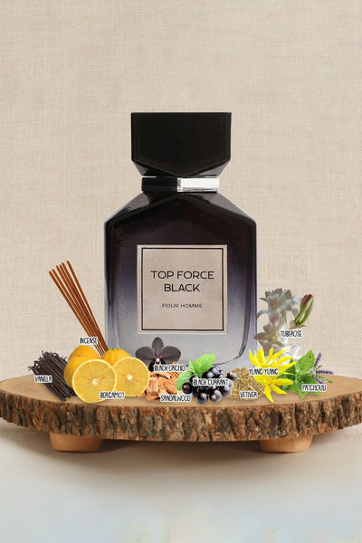 TOP FORCE BLACK SPRAY PERFUME EAU DE PARFUM FOR MEN - 100ML/3.4FL.OZ.