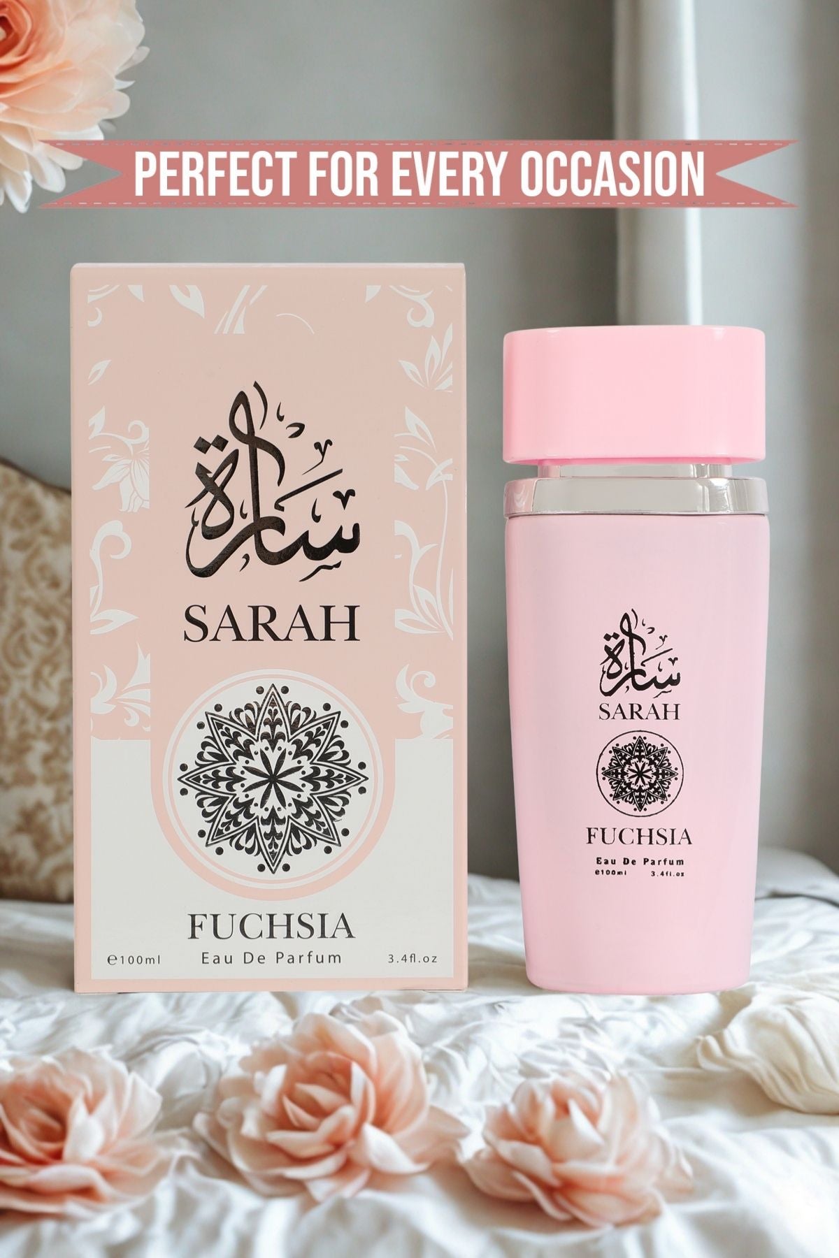 SARAH FUCHIA SPRAY PERFUME EAU DE PARFUM FOR WOMEN - 100ML/3.4 FL.OZ.