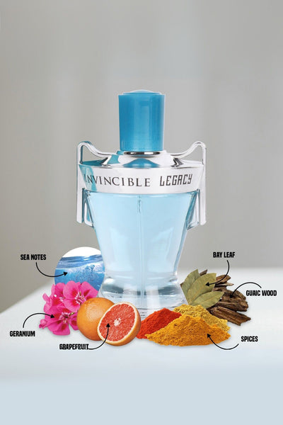INVINCIBLE LEGACY SPRAY COLOGNE EAU DE TOILETTE FOR MEN - 100ML/3.4 FL.OZ.