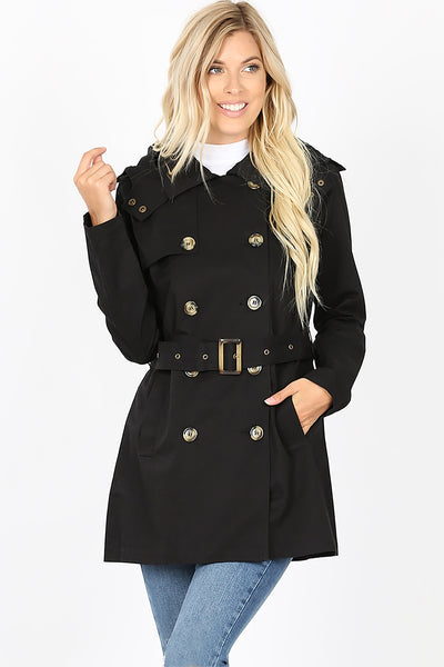 DOUBLE BREASTED TRENCH COAT 1-1-2-2 (NOW $11.75 ONLY!)