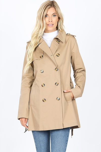 DOUBLE BREASTED TRENCH COAT 1-1-2-2 (NOW $11.75 ONLY!)