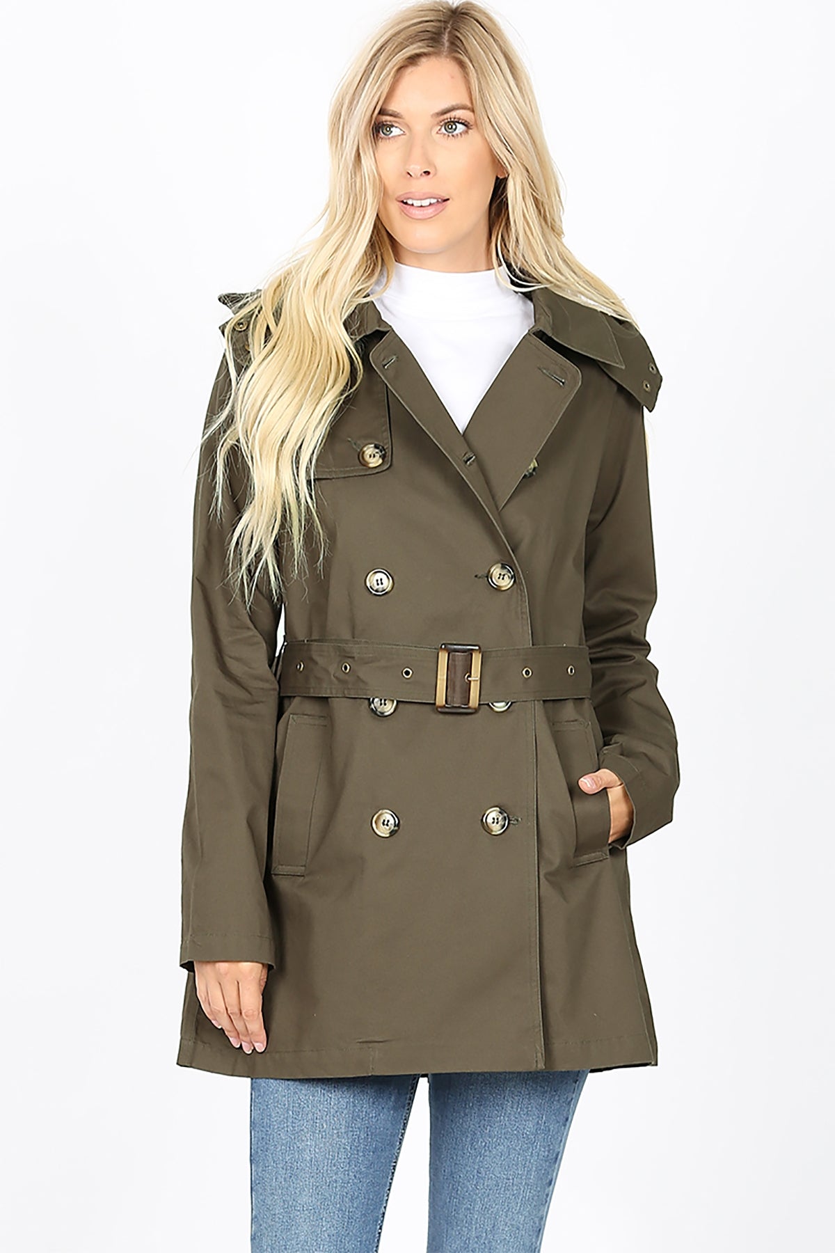 DOUBLE BREASTED TRENCH COAT 1-1-2-2 (NOW $11.75 ONLY!)