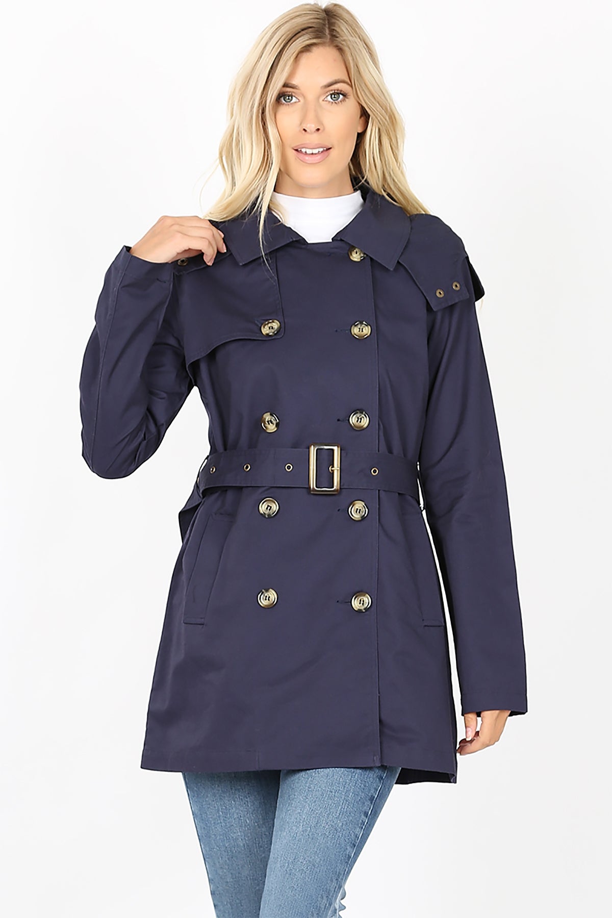 DOUBLE BREASTED TRENCH COAT 1-1-2-2 (NOW $11.75 ONLY!)