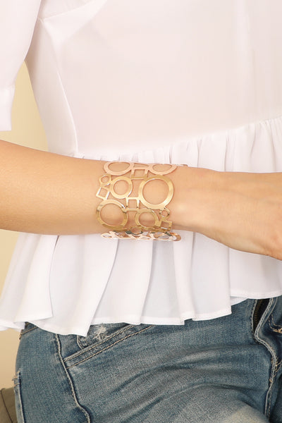 GEOMETRIC PATTERN CUFF BRACELET