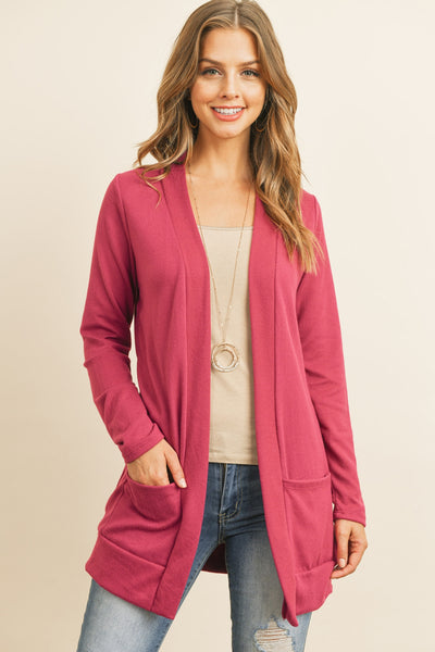 HACCI BRUSHED OPEN FRONT CARDIGAN 1-2-2-2