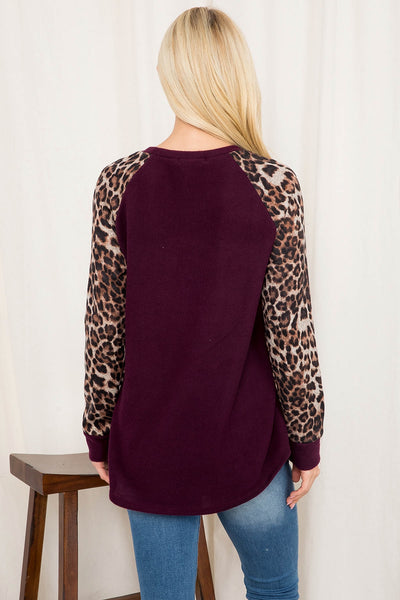 LONG SLEEVE LEOPARD RAGLAN TOP 1-2-2-2