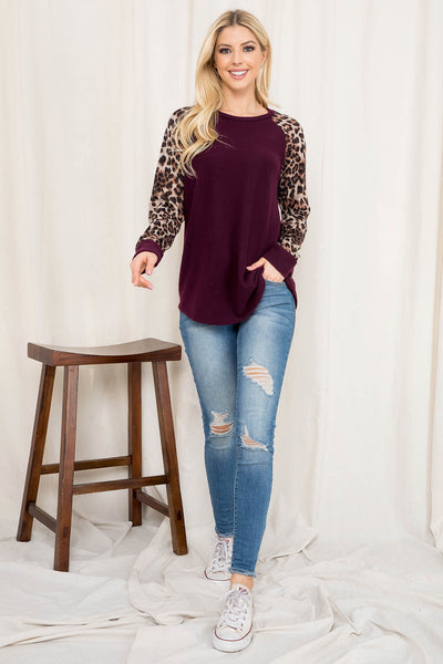 LONG SLEEVE LEOPARD RAGLAN TOP 1-2-2-2