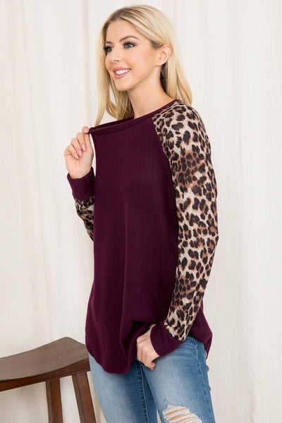 LONG SLEEVE LEOPARD RAGLAN TOP 1-2-2-2