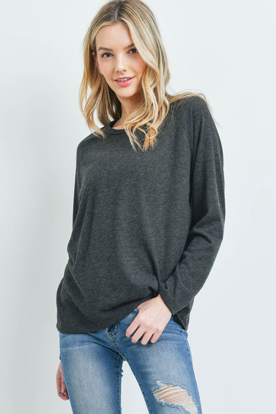 LONG SLEEVED SOLID HACCI TOP  1-2-2-2