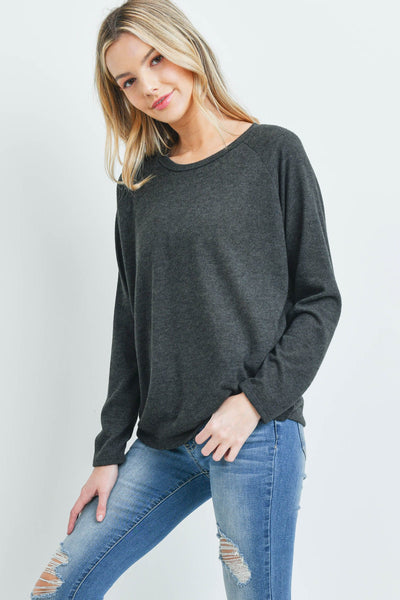 LONG SLEEVED SOLID HACCI TOP  1-2-2-2