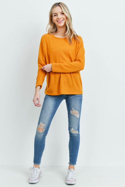 LONG SLEEVED SOLID HACCI TOP  1-2-2-2