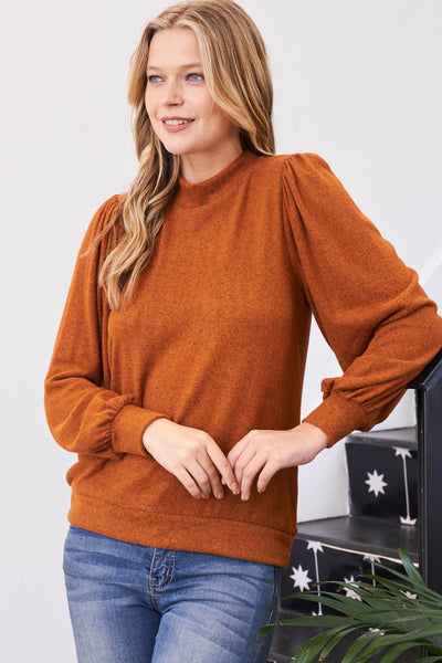 PUFF SLEEVE BRUSHED HACCI TOP 1-2-2-2