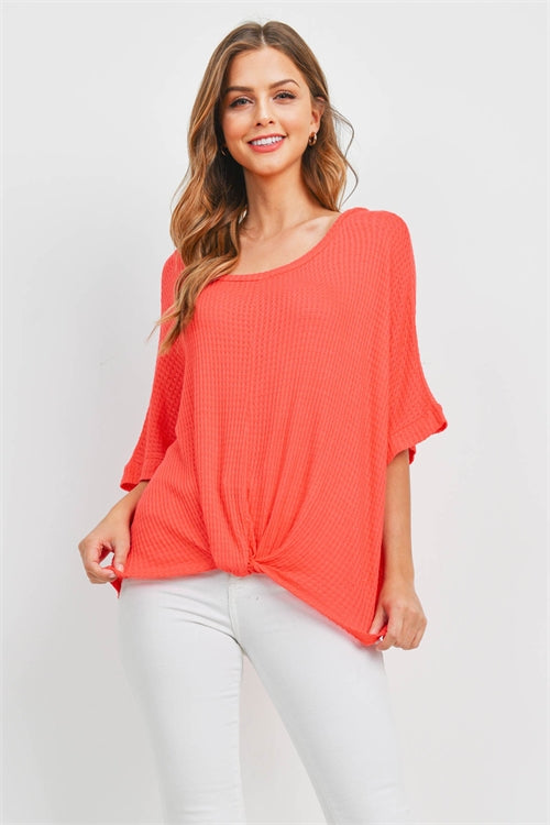 RFT2082-WF-TWIST FRONT DOLMAN SLEEVE TOP 1-2-2-2