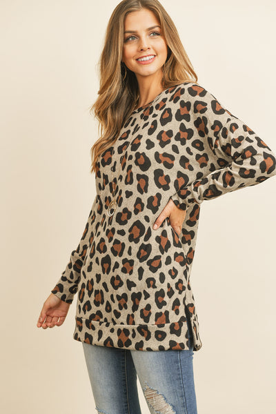 TAUPE LONG SLEEVED LEOPARD OVERSIZED SWEATSHIRT 1-2-2-2