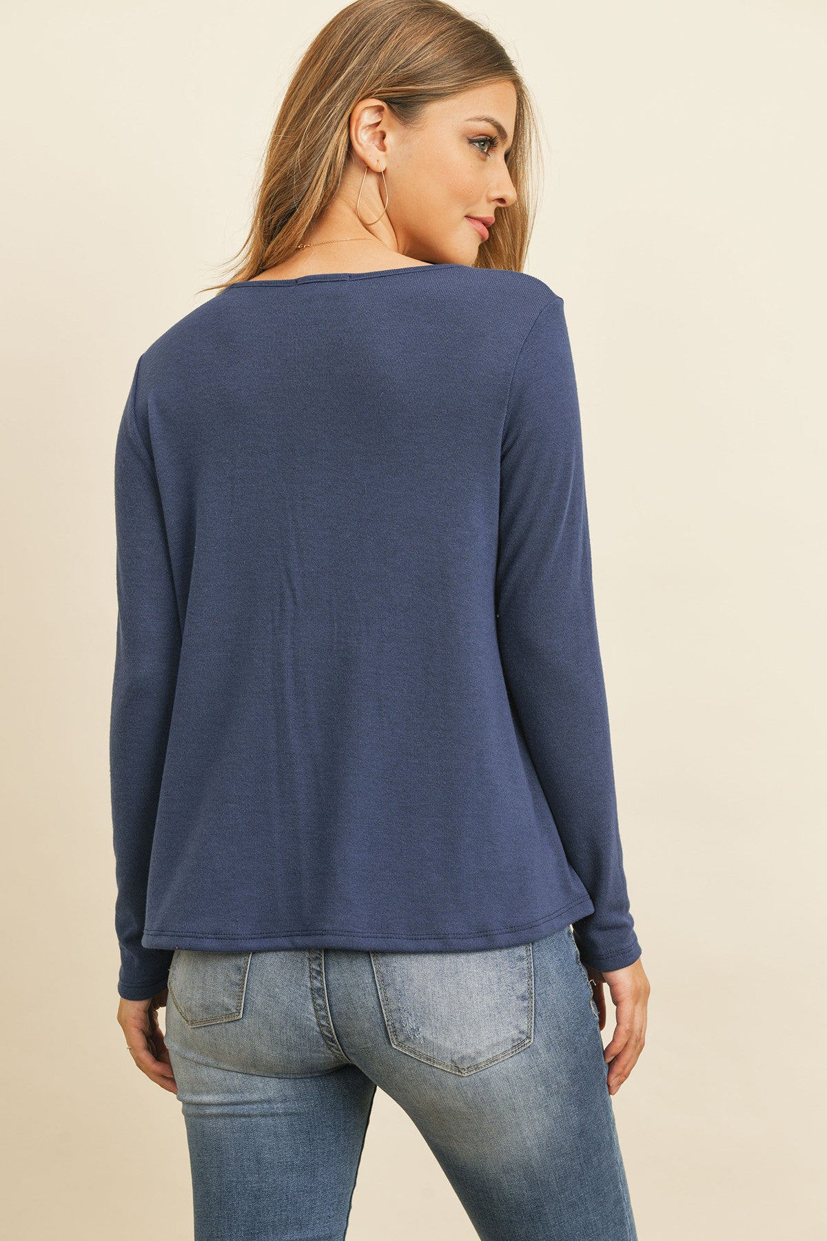 ROUND NECK SOLID HACCI TOP 1-2-2-2