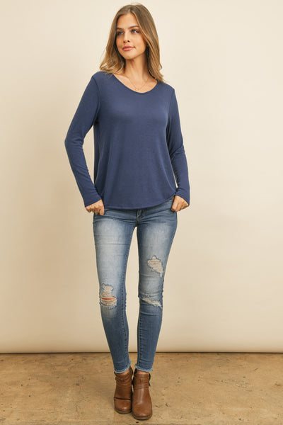 ROUND NECK SOLID HACCI TOP 1-2-2-2