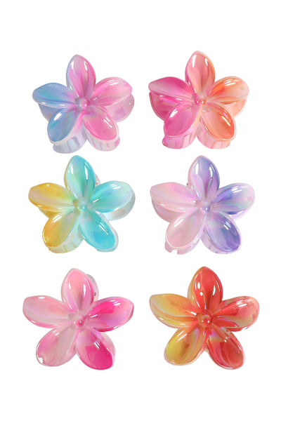 OMBRE PLUMERIA FLOWER HAIR CLAW CLIP HAIR ACCESSORIES