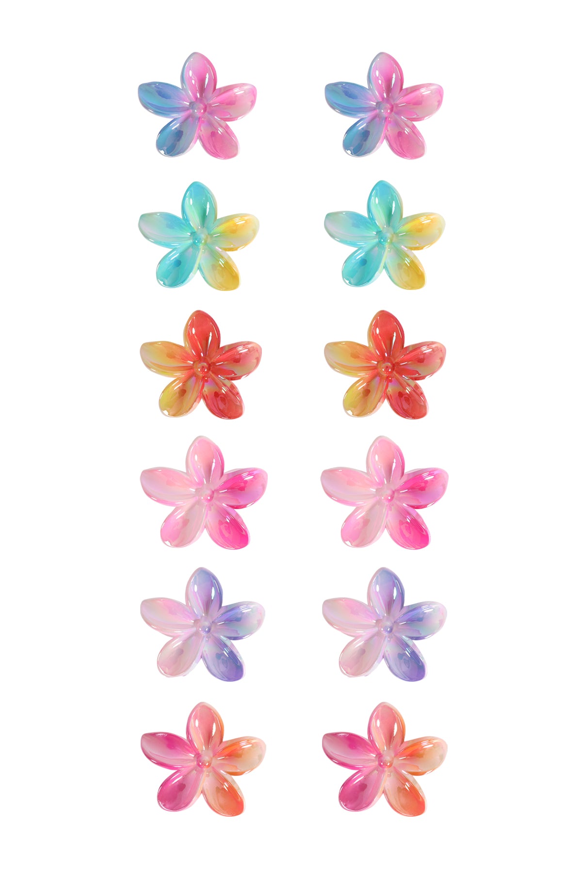 OMBRE PLUMERIA FLOWER HAIR CLAW CLIP HAIR ACCESSORIES