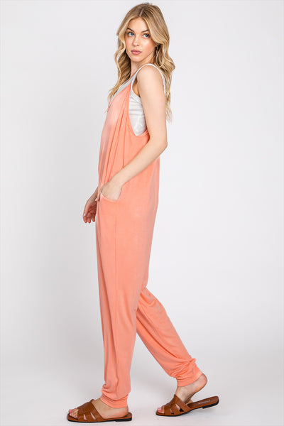 V-NECK SLEEVELESS JUMPSUIT