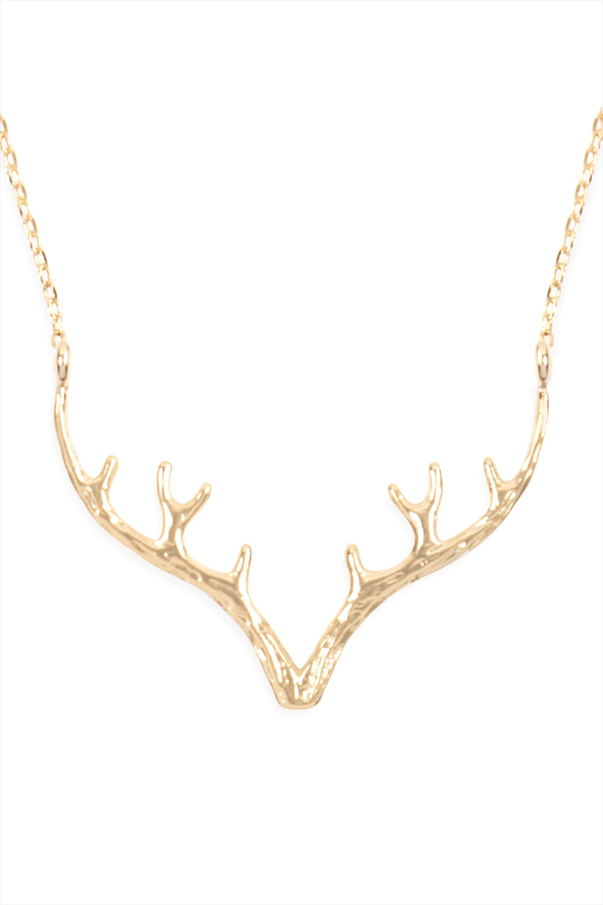 ANTLER DEER CHAIN NECKLACE-GOLD