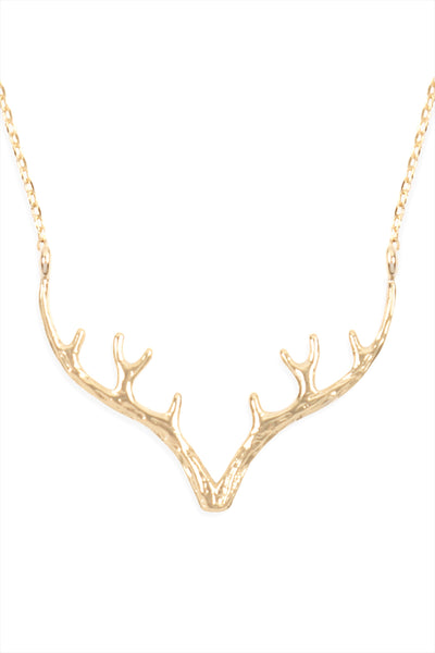 ANTLER DEER CHAIN NECKLACE-GOLD