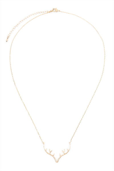 ANTLER DEER CHAIN NECKLACE-GOLD