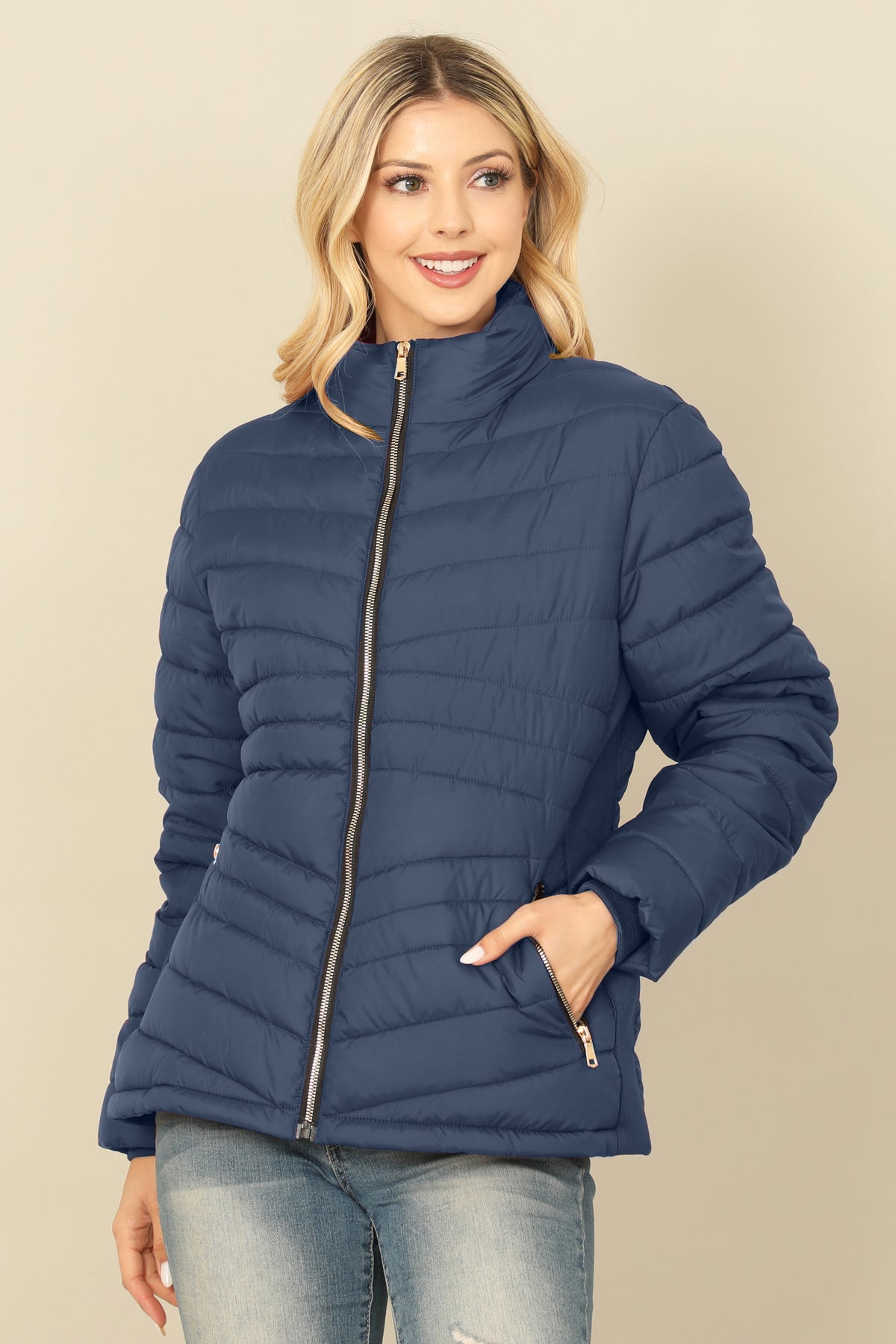 ZIP-UP WITH POCKET DETACHABLE WOOL HOODIE PUFFER JACKET 1-2-2-1