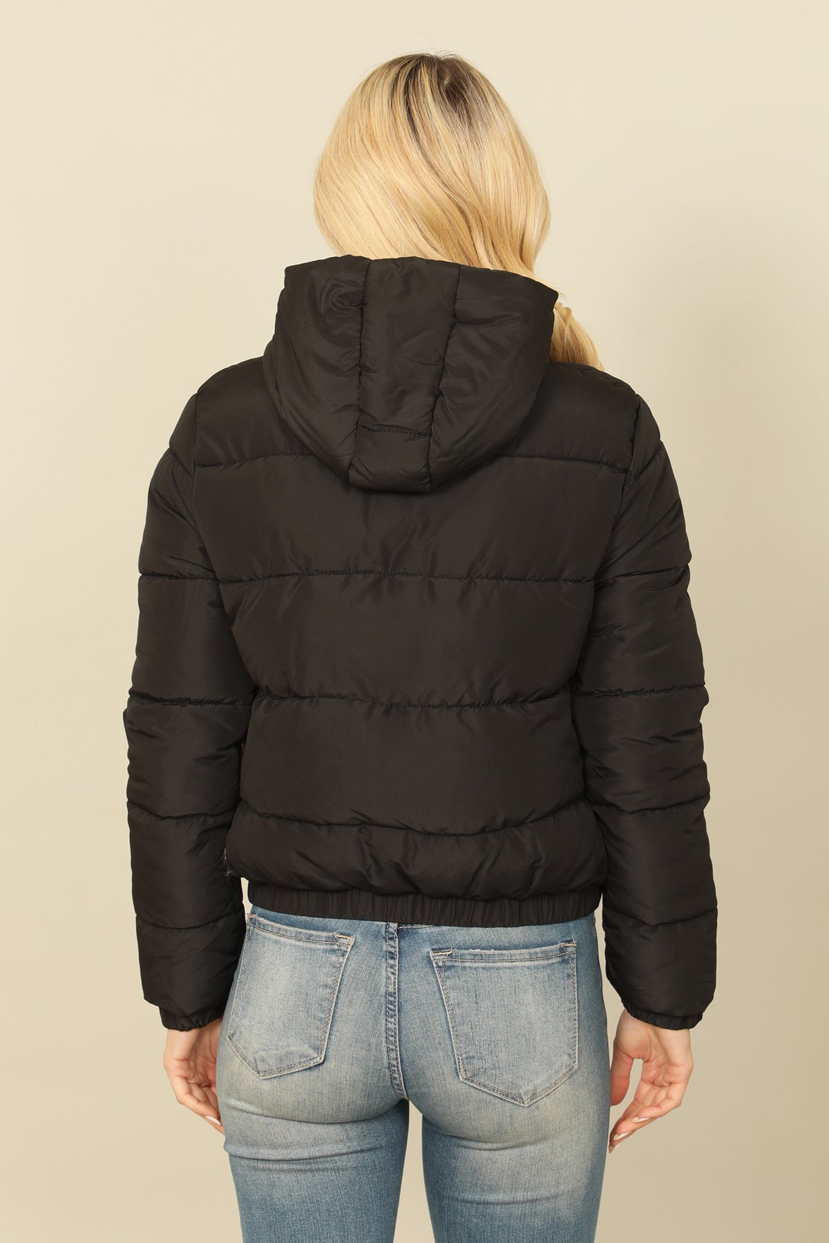 ZIP-UP WITH POCKET HOODIE PUFFER JACKET 1-1-1-1