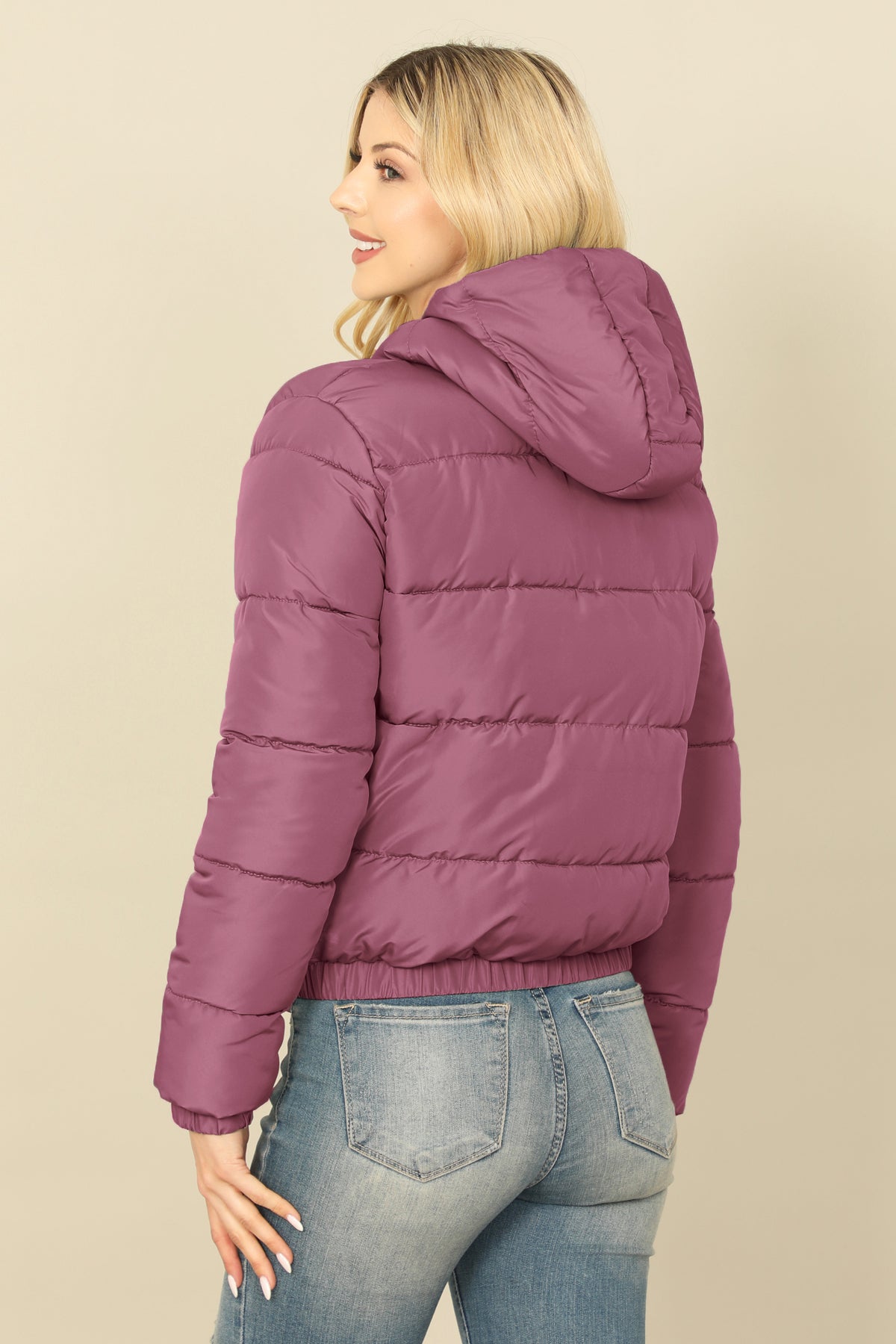 ZIP-UP WITH POCKET HOODIE PUFFER JACKET 1-1-1-1