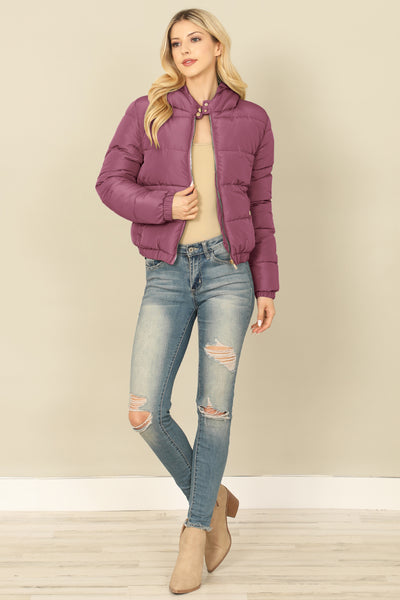 ZIP-UP WITH POCKET HOODIE PUFFER JACKET 1-1-1-1