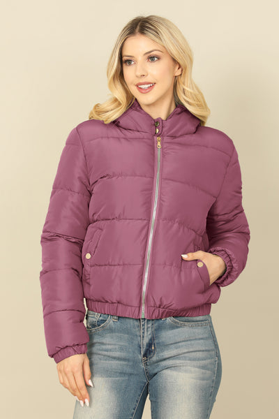 ZIP-UP WITH POCKET HOODIE PUFFER JACKET 1-1-1-1