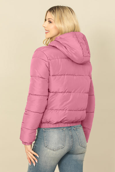 ZIP-UP WITH POCKET HOODIE PUFFER JACKET 1-1-1-1