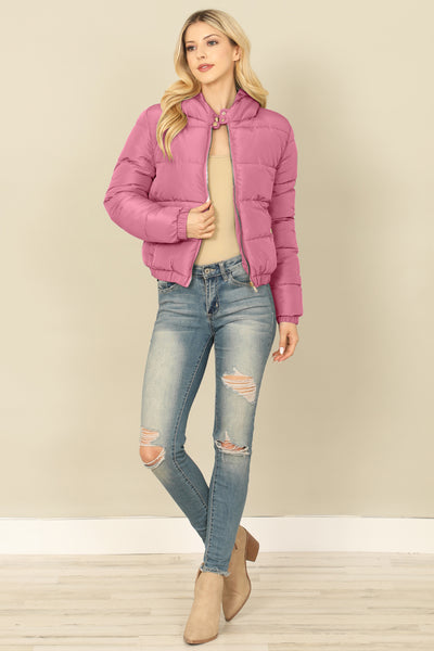 ZIP-UP WITH POCKET HOODIE PUFFER JACKET 1-1-1-1