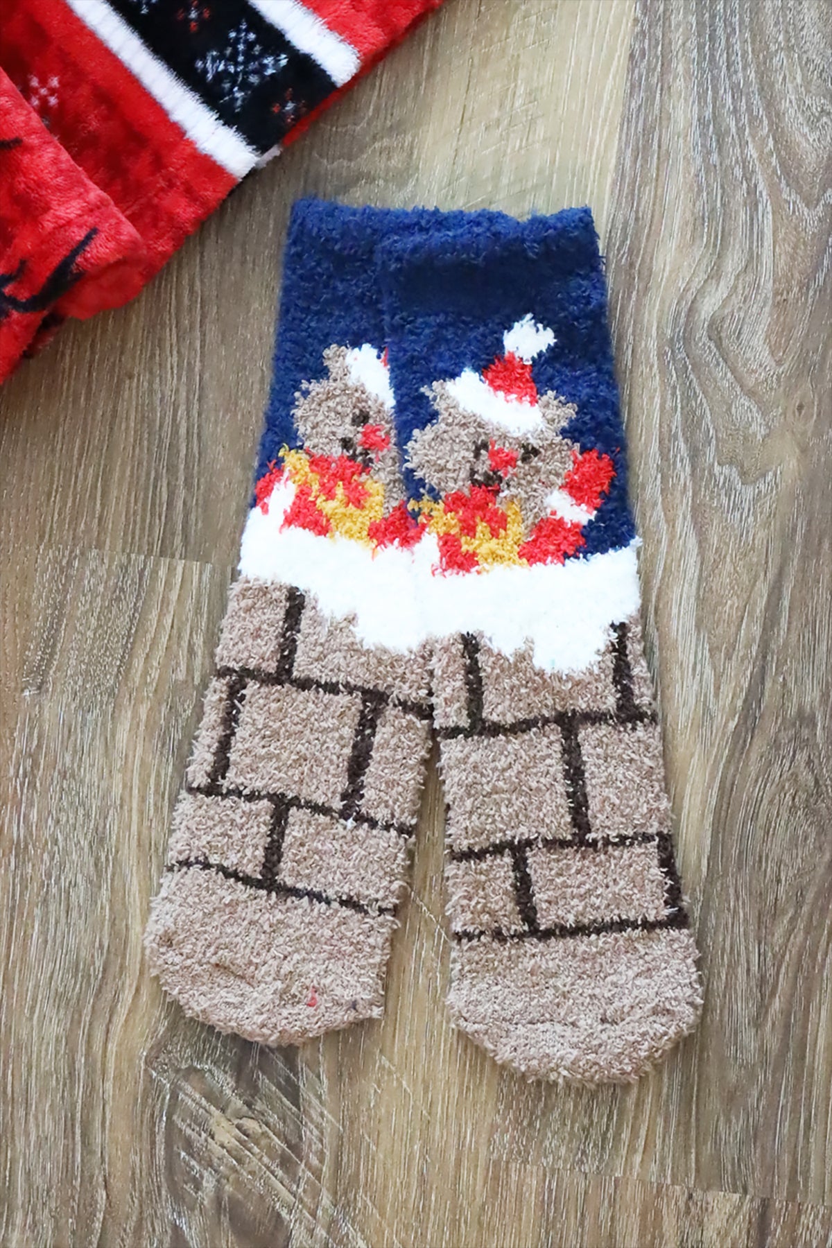 CHRISTMAS FUZZY SOCKS SET 12PAIRS ( 6 DESIGN 2 PAIRS EACH )-CHRISTMAS