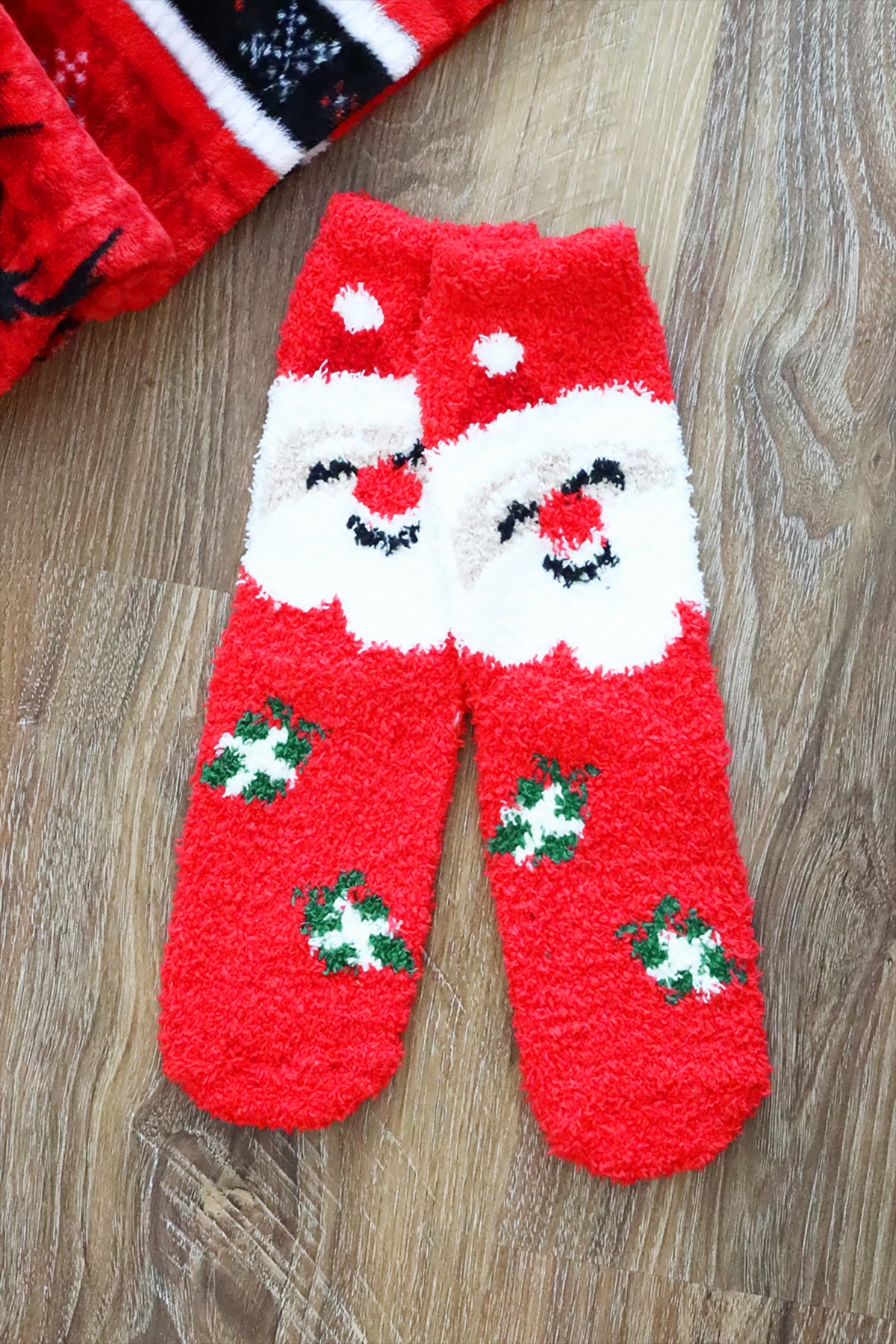 CHRISTMAS FUZZY SOCKS SET 12PAIRS ( 6 DESIGN 2 PAIRS EACH )-CHRISTMAS