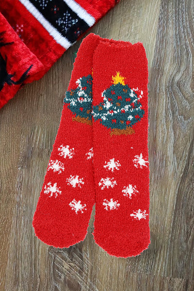 FUZZY & COZZY CHRISTMAS SOCKS ASSORTED 12 PCS PACK ( 4 DESIGNS 3 PAIRS EACH )