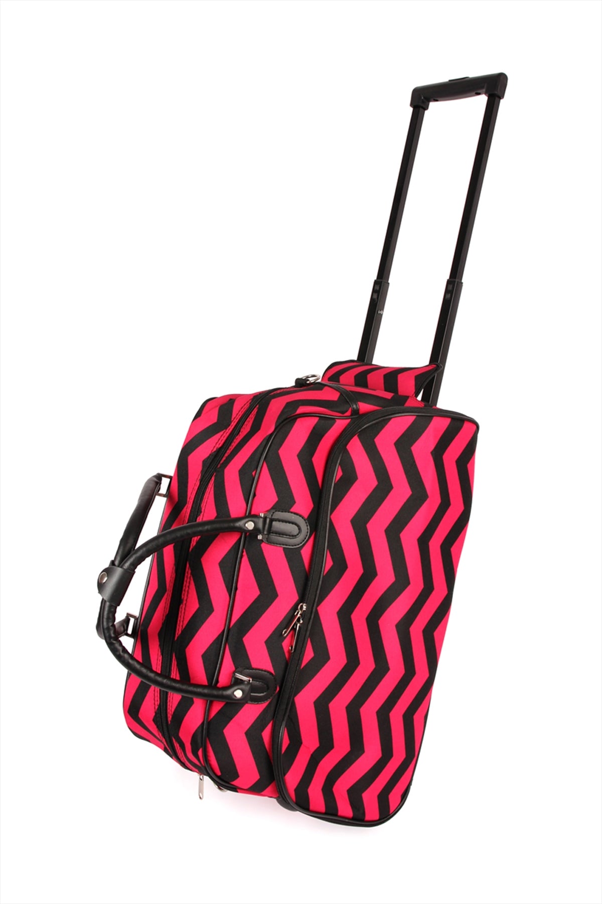 CHEVRON PRINT ROLLING DUFFLE BAG