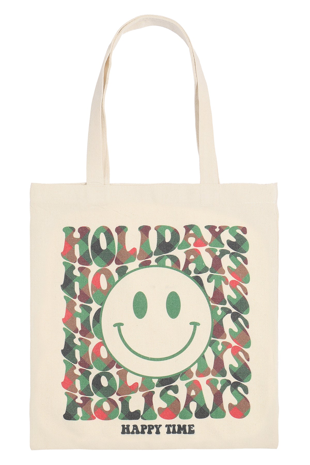 HOLIDAYS HAPPY TIME MINIMALIST PRINT TOTE BAG