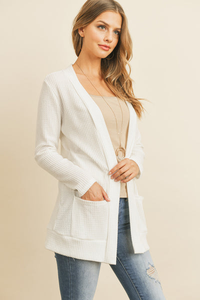 YMC30002TKV-KIDS COZY WAFFLE POCKET CARDIGAN 1-1-1-1-1-1-1-1