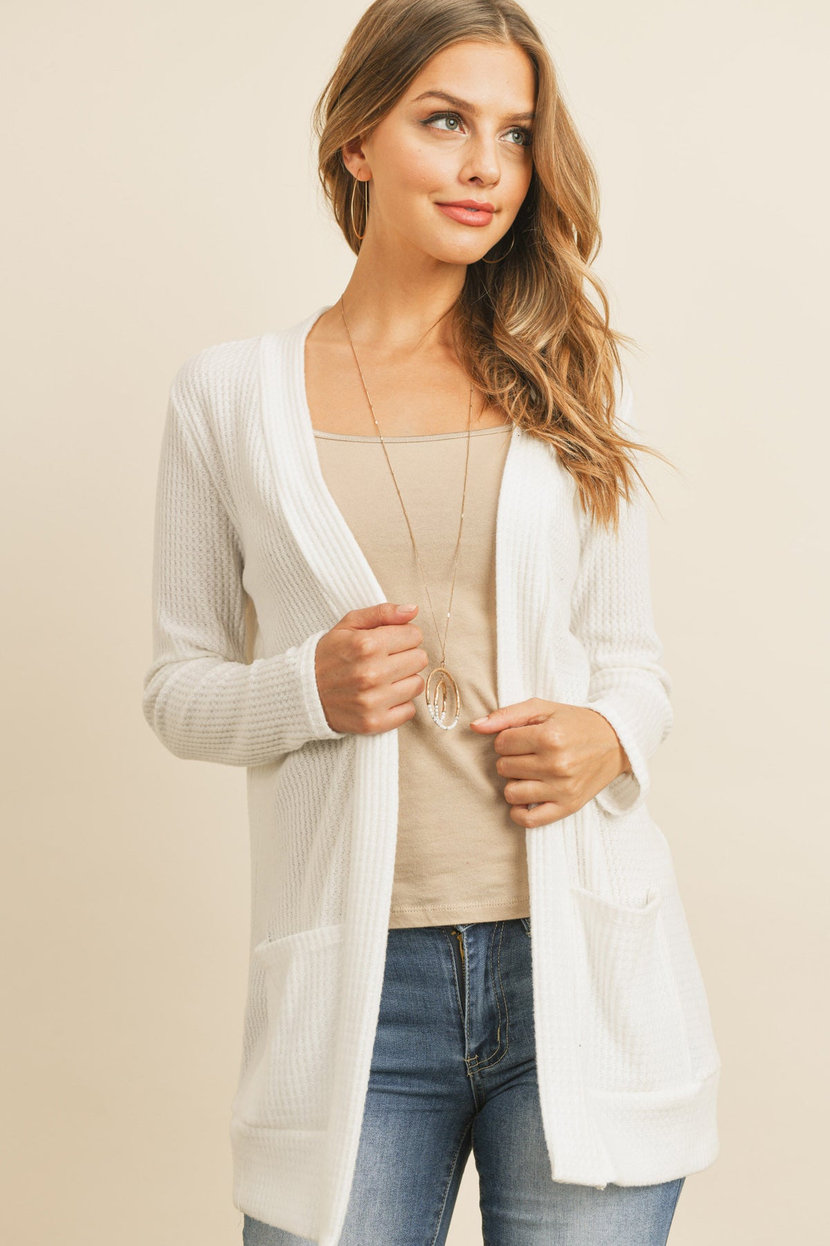 YMC30002TKV-KIDS COZY WAFFLE POCKET CARDIGAN 1-1-1-1-1-1-1-1