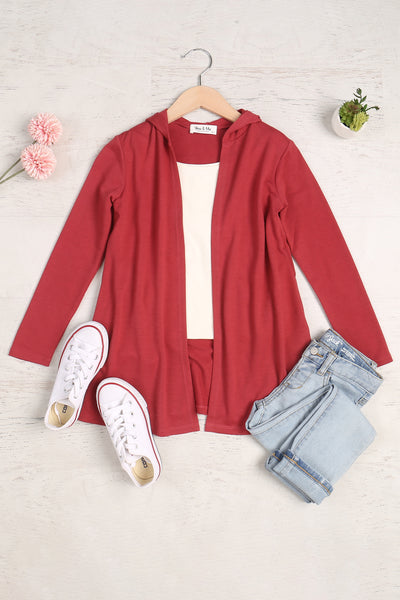 YMC30009TKV-KIDS LONG SLEEVE OPEN FRONT FRENCH TERRY HOODIE CARDIGAN 1-1-1-1-1-1-1-1