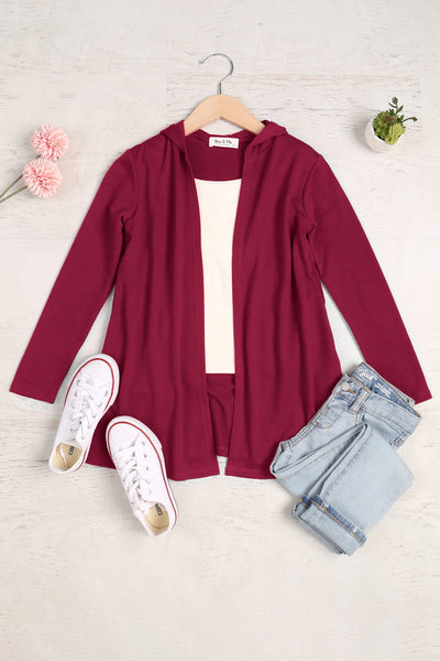 YMC30009TKV-KIDS LONG SLEEVE OPEN FRONT FRENCH TERRY HOODIE CARDIGAN 1-1-1-1-1-1-1-1