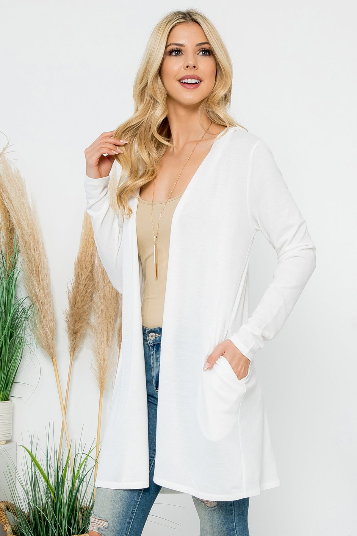 YMC30009V-LONG SLEEVE OPEN FRONT FRENCH TERRY HOODIE CARDIGAN 2-2