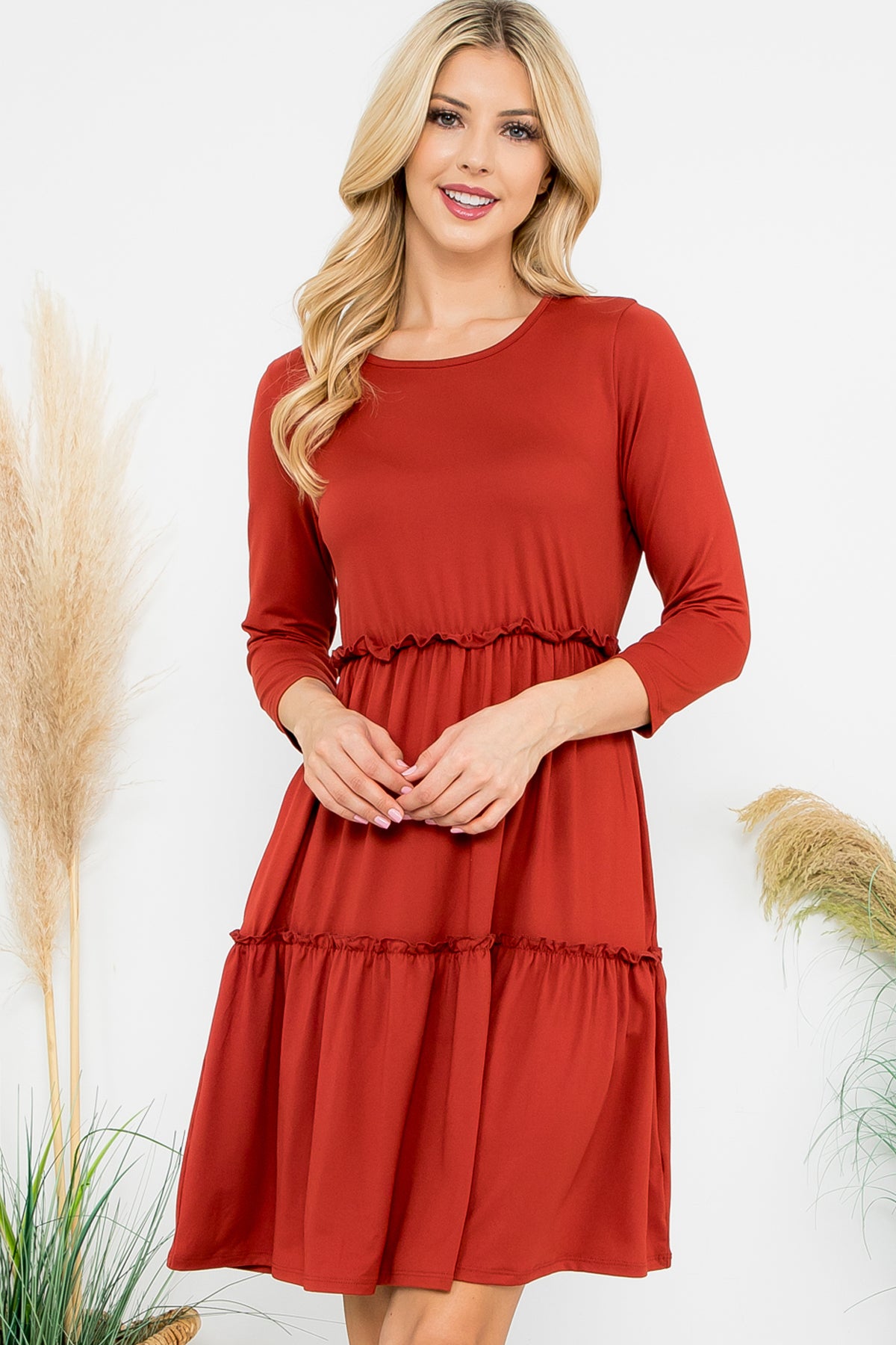 LONG SLEEVE MERROW DETAIL DRESS 1-1-1-1