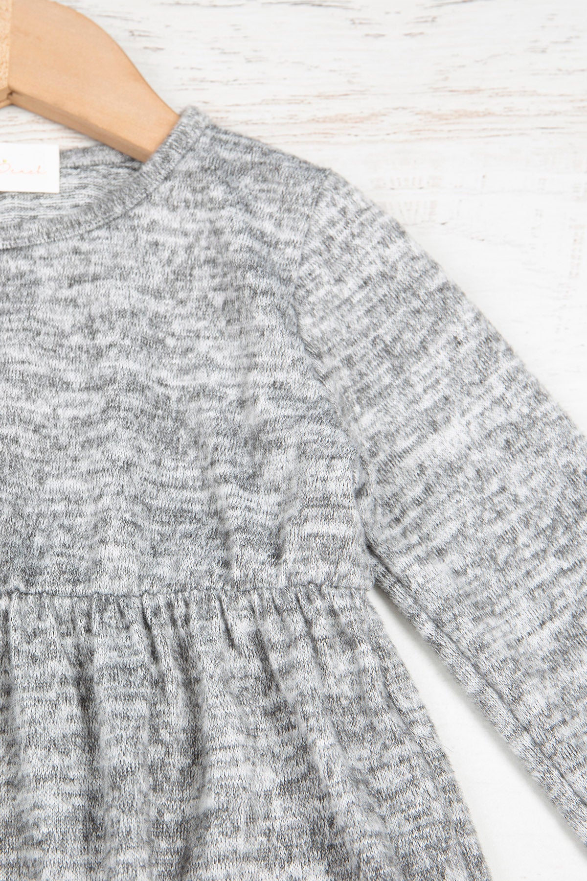 YMD10012TK-KIDS LONG SLEEVE TIERED RUFFLE TRI-BLEND DRESS 1-1-1-1-1-1-1-1