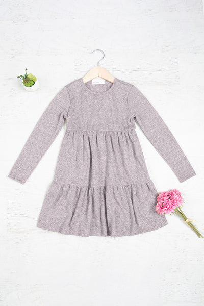 YMD10012TK-KIDS LONG SLEEVE TIERED RUFFLE TRI-BLEND DRESS 1-1-1-1-1-1-1-1