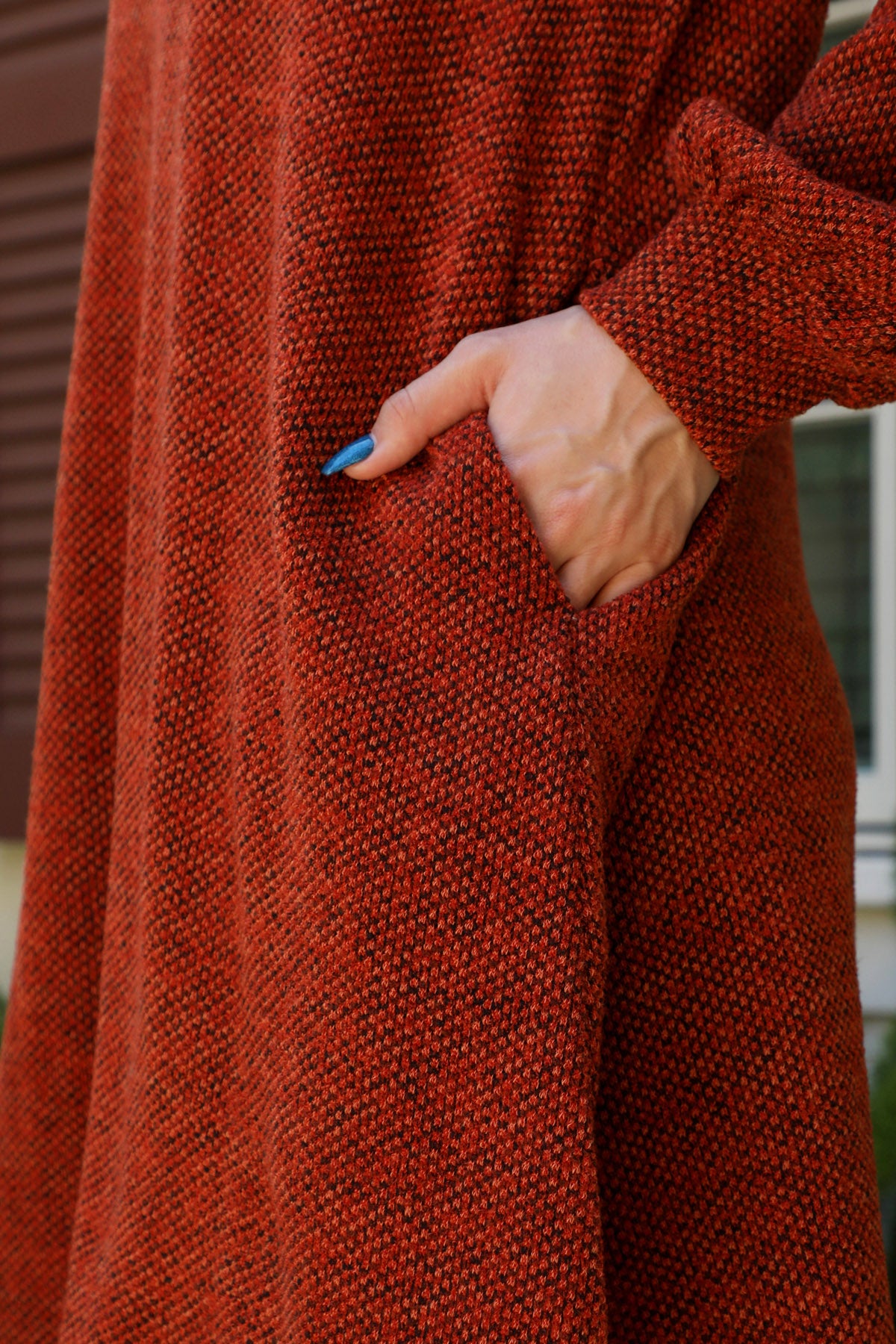 YMD10056V-LONG PUFF SLEEVE JACQUARD KNIT DRESS 1-2-2-0